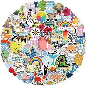 Kids Stickers 100 Pack Hydroflask Stickers Aesthetic Waterproof for Teens Girls